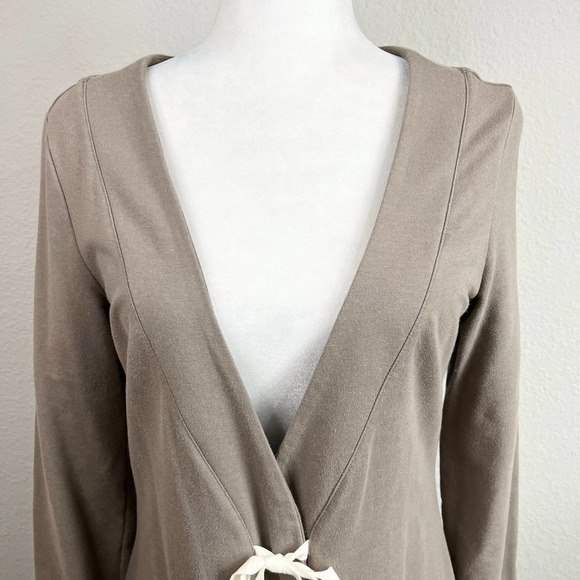 ANTHROPOLOGIE Saturday Sunday Brown Tie Front Cardigan Sweater Women's S Stretch - Picture 2 of 9